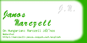 janos marczell business card